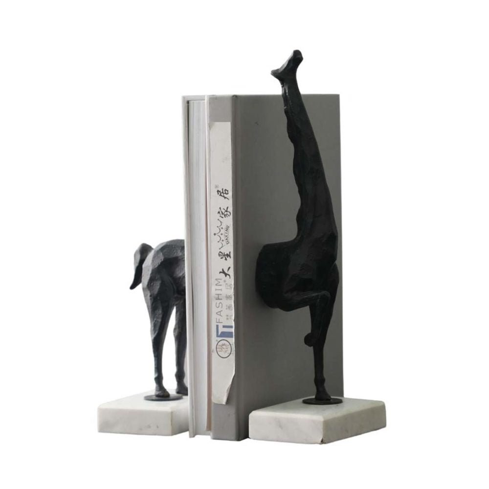Lama Bookends on Marble Stand