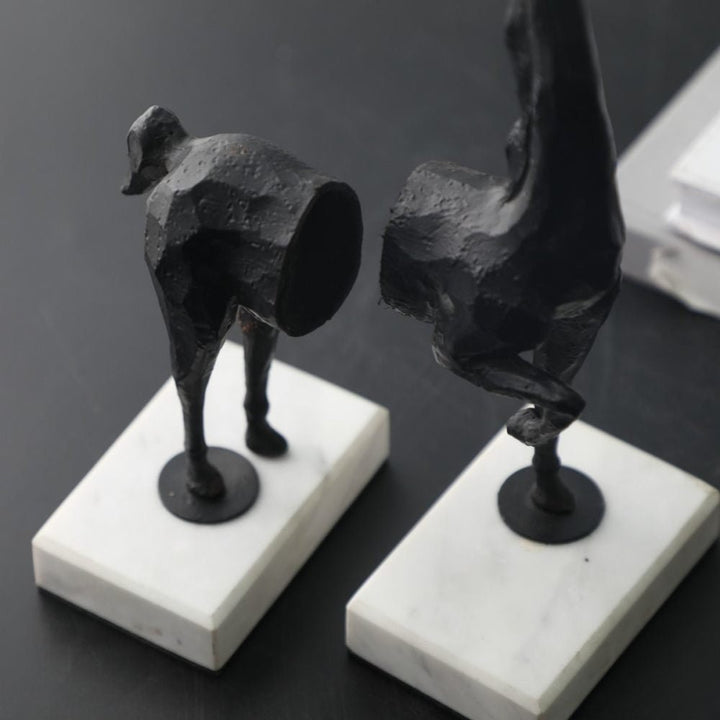 Lama Bookends on Marble Stand