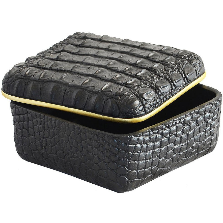 Decorative Box Croc skin Design Black